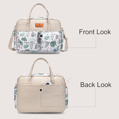 Motherly Grace Tote Diaper Bag for Mothers for Travel with Changing Mat and 6-Month Warranty | Maternity Hospital Bag for Newborn | Water-Resistant Baby Bag for mom -Green Leaf - Image 2