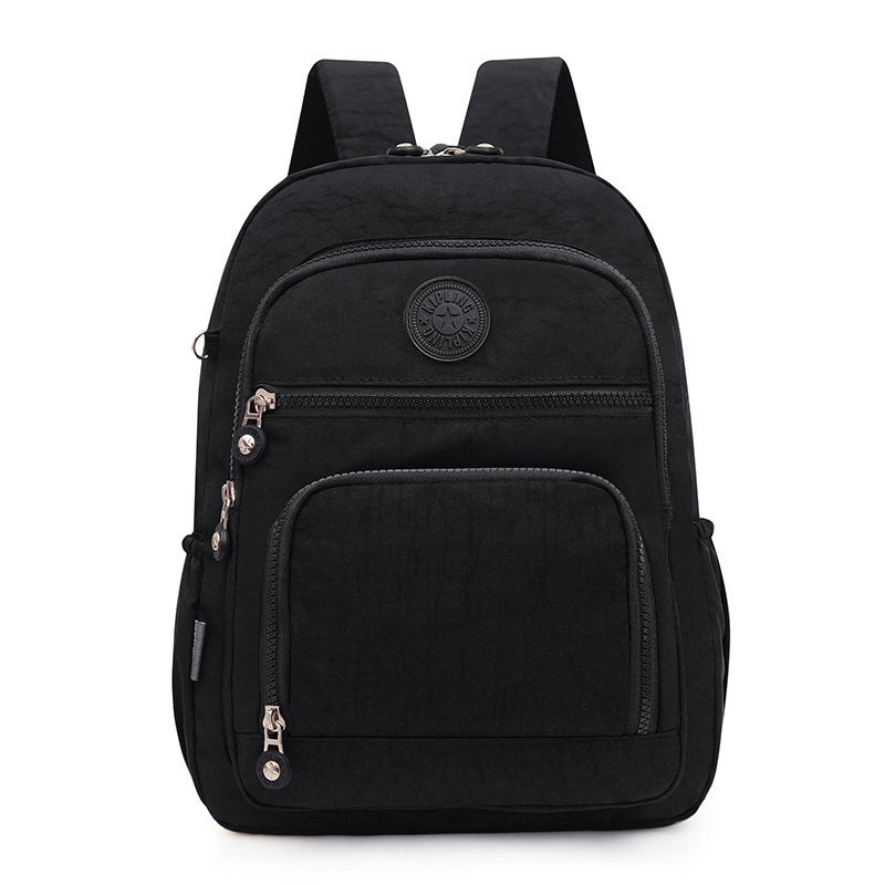 Backpack Womens Casual Student Bag Multi-layer Large Capacity Simple Travel Bag 2023 New Lightweight Oxford Cloth Backpack black 