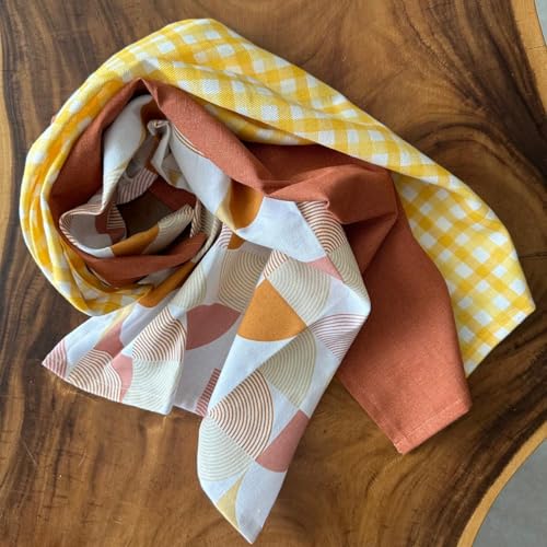 Oak & Lily Set of 3 Kitchen Napkins | Dish Towels | 100% Cotton | Premium European Quality | Washable, Large Size (40 * 60cm) Kitchen Cloth for Roti, Cleaning, Drying, Wiping | Rust Print - Image 4
