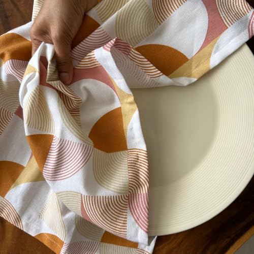 Oak & Lily Set of 3 Kitchen Napkins | Dish Towels | 100% Cotton | Premium European Quality | Washable, Large Size (40 * 60cm) Kitchen Cloth for Roti, Cleaning, Drying, Wiping | Rust Print - Image 3