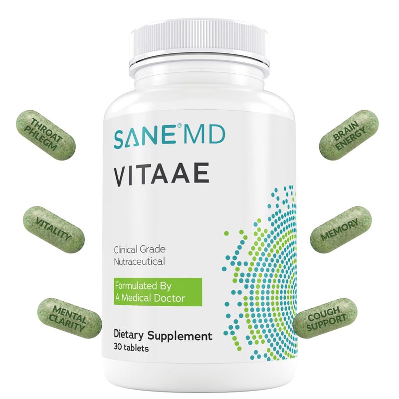 SANE MD Vitaae - Throat Phlegm, Coughing, and Brain Support - Citicoline Supplements for Respiratory, Throat, and Brain Health - Image 1