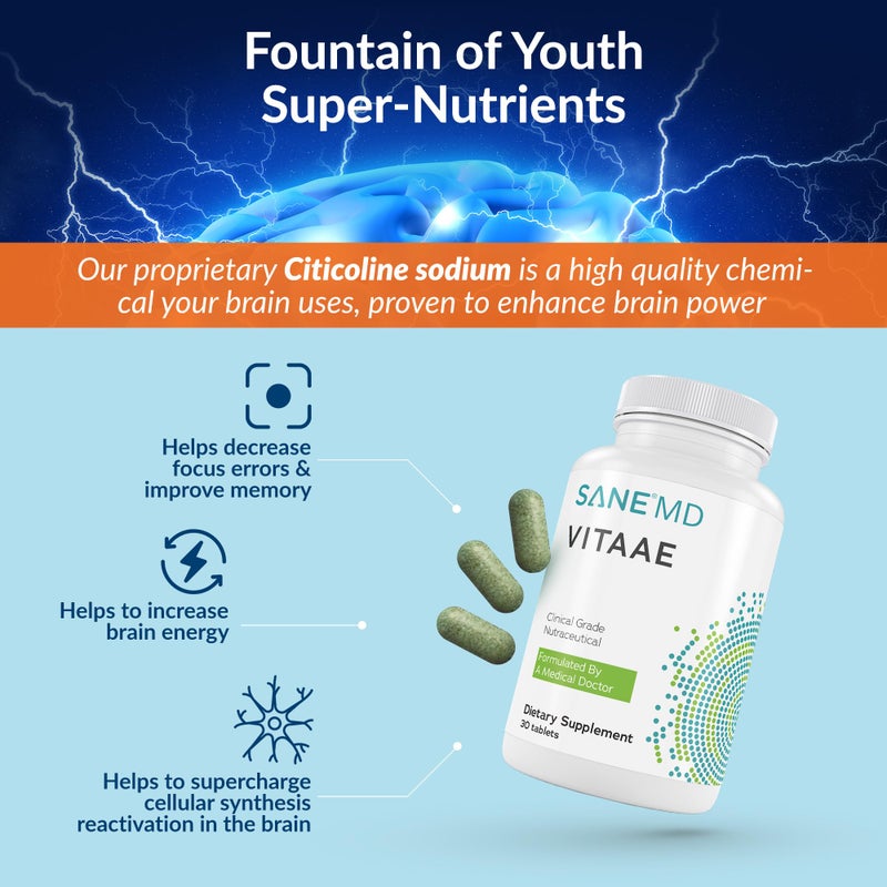 SANE MD Vitaae - Throat Phlegm, Coughing, and Brain Support - Citicoline Supplements for Respiratory, Throat, and Brain Health - Image 4