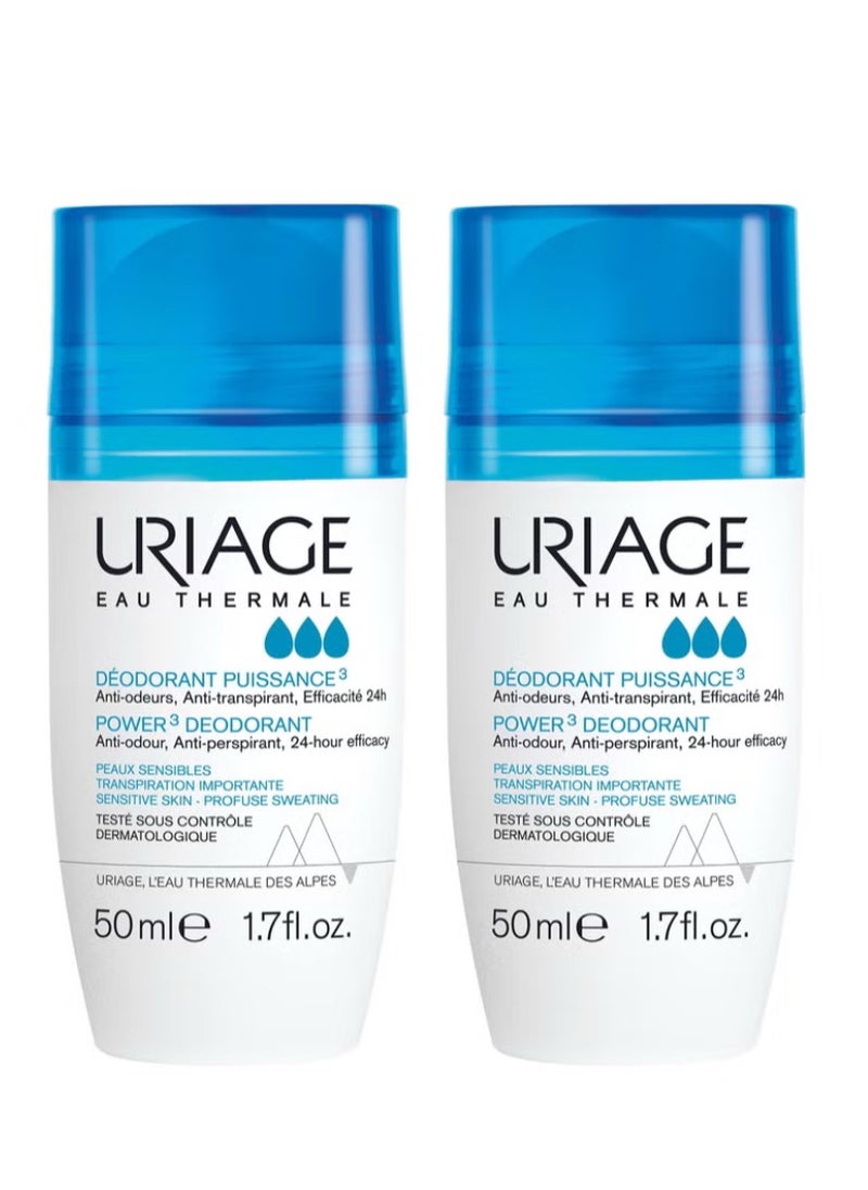 Uriage UriageTri Activ Roll-on Deodorant (2x50ml)  - Image 1