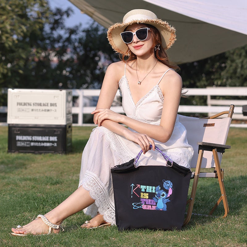 Embroidered Cartoon Tote Bag – Large Capacity Canvas Crossbody Bag for Women - Image 4