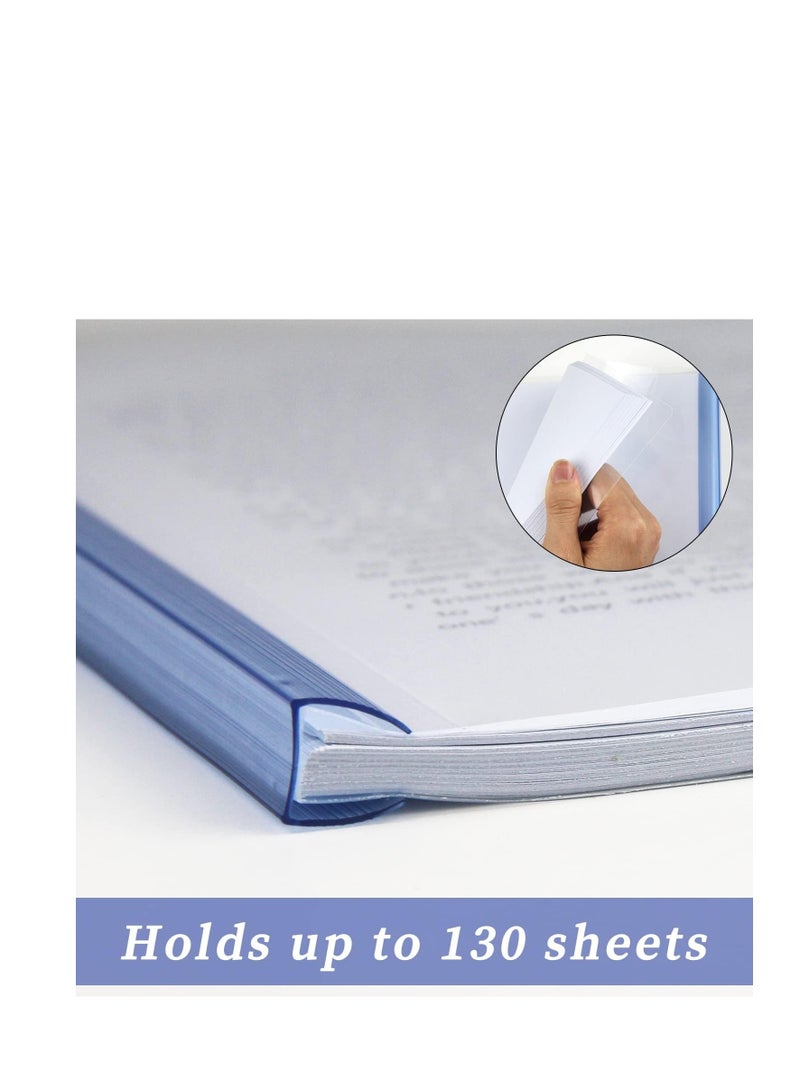 Terabyte Clear Report Covers A4 Size with Sliding Bars, 15mm Presentation File Folders Binder, 130 Sheet Capacity, for Homework Folder, Presentation Folder, File Folder, 5 Assorted Colors(20 Pack) - Image 3