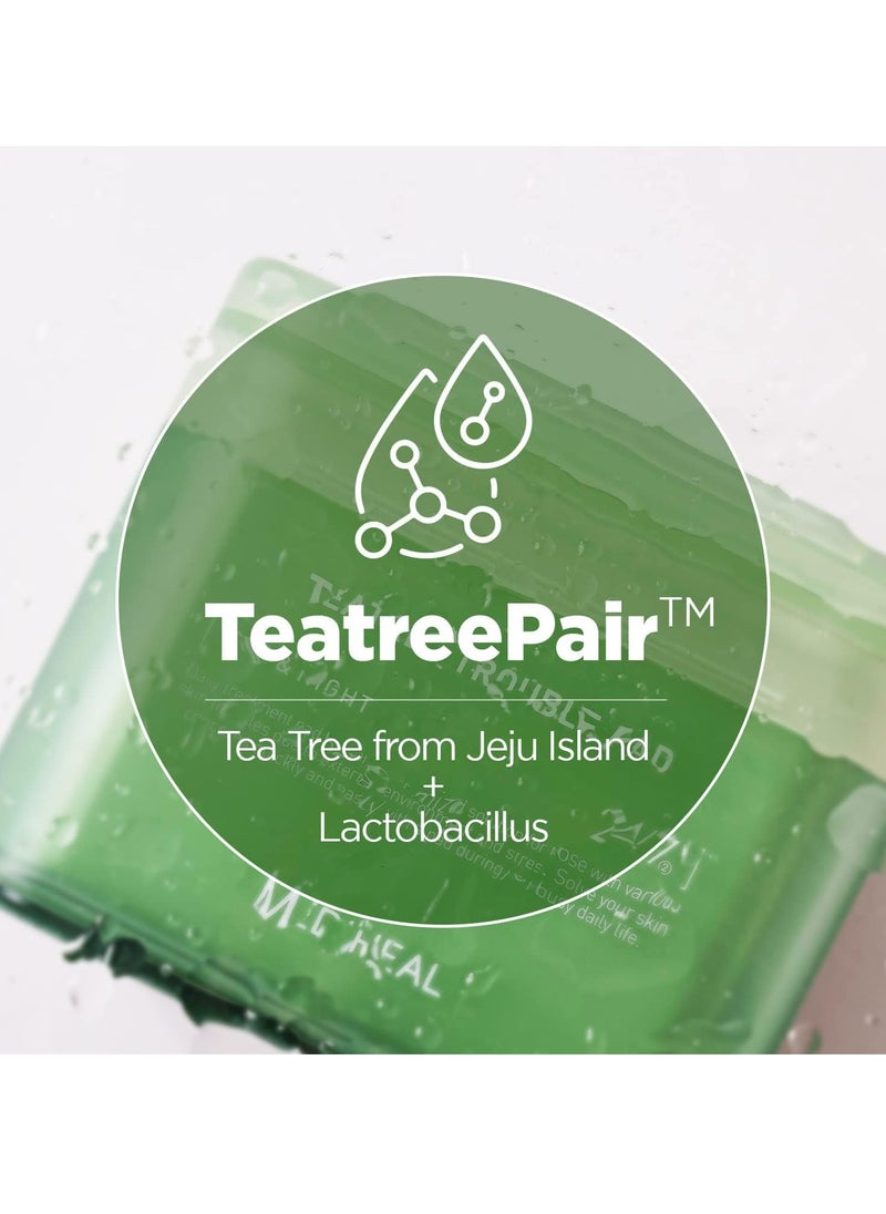 MEDIHEAL - Mediheal Teatree Trouble Pad | Square Cotton Facial Toner Pads With Tea Tree & Lactobacillus | Soothing Pads To Calm Sensitive & Acne Prone Skin-| Vegan Face Gauze Pads | 100 Pads - Image 1