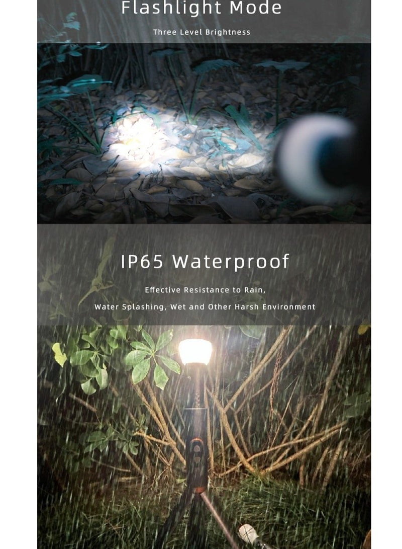 مصباح يدوي ZPD-AX-S6 + ضوء خيمة بجهاز تحكم عن بعد 2 في 1: قابل للسحب، قابل للطي، قابل للتعليق، مغناطيسي، 3000 مللي أمبير في الساعة، ارتفاع 1.92 متر، وقت عمل من 4 إلى 20 ساعة - Image 2