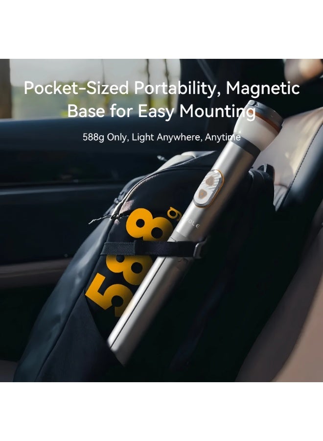 مصباح يدوي ZPD-AX-S6 + ضوء خيمة بجهاز تحكم عن بعد 2 في 1: قابل للسحب، قابل للطي، قابل للتعليق، مغناطيسي، 3000 مللي أمبير في الساعة، ارتفاع 1.92 متر، وقت عمل من 4 إلى 20 ساعة - Image 5