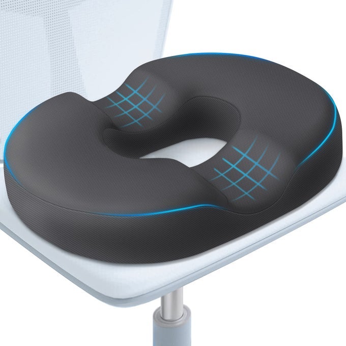 DONUT PILLOW SEAT CUSHIONDONUT CHAIR CUSHIONS FOR POSTPARTUM PREGNANCY HEMORRHOIDSTAILBONE PAIN RELIEF CUSHIONMEMORY FOAM LIFTING CUSHIONS FOR OFFICEHOME CHAIRS GREY