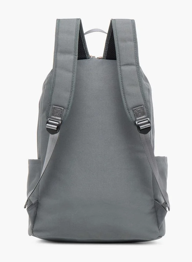 Oaklan By Shoexpress GREY Solid School Backpack With Adjustable Straps - 40X30X15 Cm  | Best Price UAE