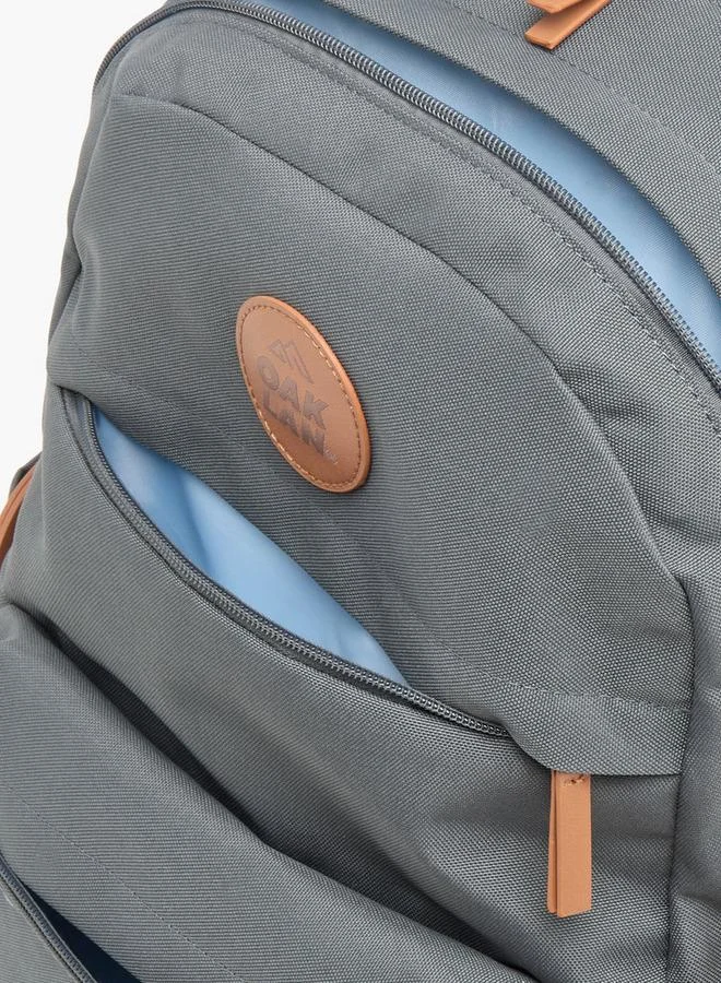 Oaklan By Shoexpress GREY Solid School Backpack With Adjustable Straps - 40X30X15 Cm  | Best Price UAE