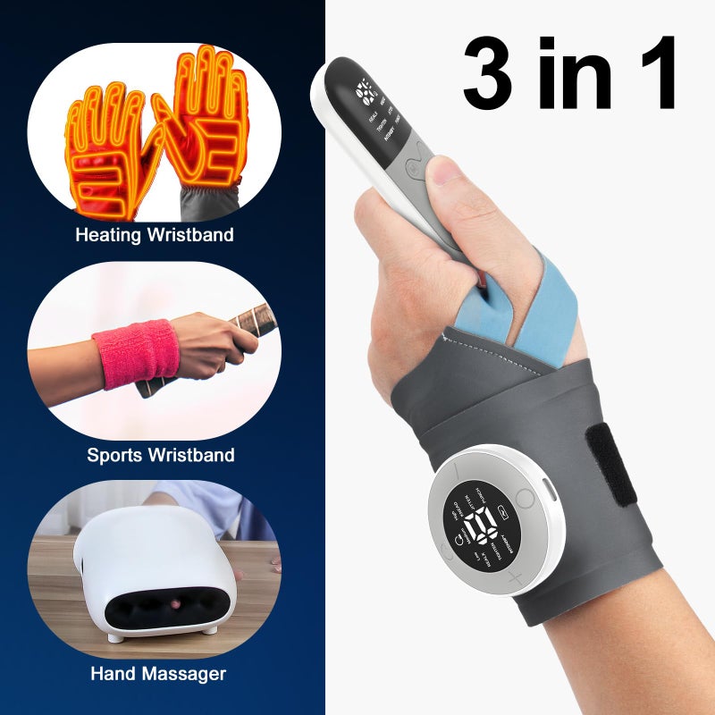 Cozion Cordless Wrist Heating Pad with Pulse Massage, 3-Temperature & 19 Modes for Hand & Wrist Pain Relief, Electric Heat Wrap Soothes Sore Muscles from Typing, Gaming, Sports & Daily Use, Fits Both Hands - Image 4
