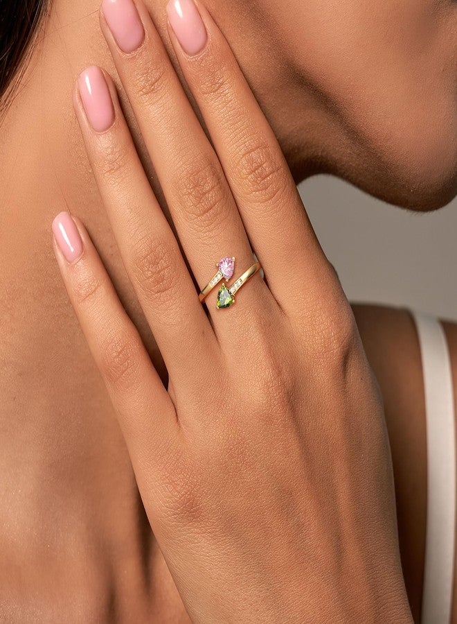 Btysun December Birthday Gifts for Women Christmas Stocking Stuffers March Birthday Gifts for Women Birthstone Rings Adjustable Turquoise Ring Anniversary Wedding Promise Jewelry - Image 3