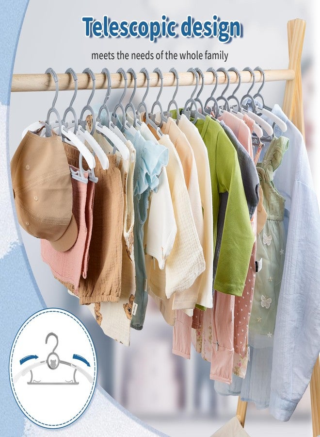PIGLOG Baby Hangers 100 Pack Extendable Adjustable Kids Hangers, 11-14 Inches Non-Slip Plastic Toddler Hanger for Baby Kid Kids Children Infant Child,Stackable Kid Hangeres for Closet Grey Bear - Image 3