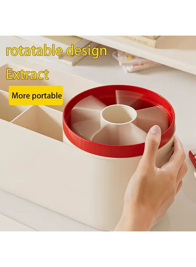 Red Pencil Holder Large Capacity Stationery Organizer Desk Storage Box - Image 3
