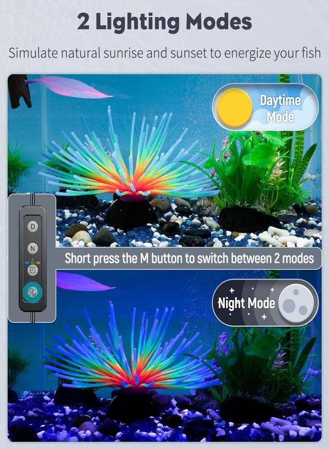 Pawfly 3 W Aquarium LED Light 7.5 Inch Underwater Fish Tank Light with Full Spectrum IP68 Waterproof White Blue Red Lights with Daytime & Night Mode Timer Auto On/Off and Adjustable Brightness - Image 4