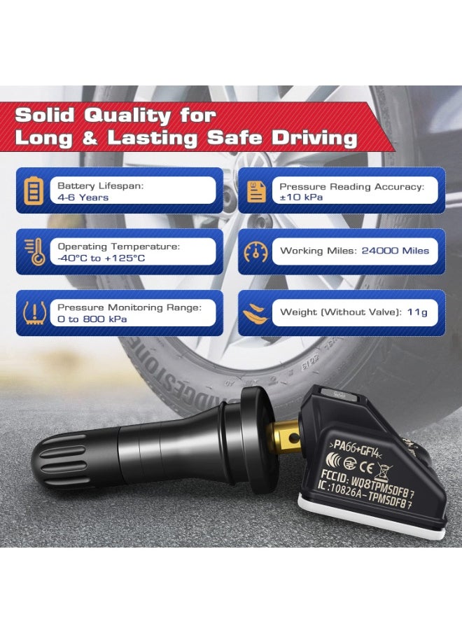 أوتل مستشعر Autel TPMS MX، مستشعر استبدال الإطارات ثنائي التردد 315 ميجا هرتز + 433 ميجا هرتز لجميع السيارات، نفس مستشعر OE، مستشعر نظام مراقبة الضغط قابل للاستنساخ بنسبة 100% (صمام مطاطي، ضغط، قطعة واحدة)  - Image 5