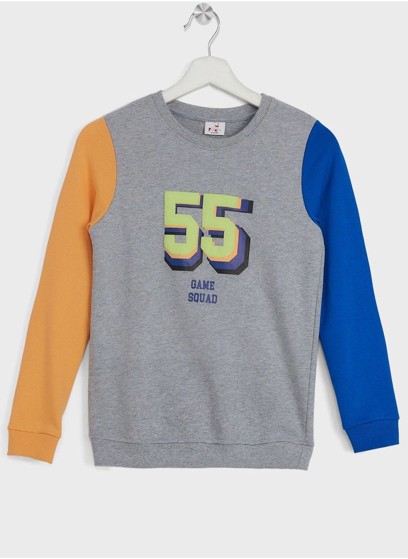 Pinata - Boys Colorblock Printed Sweatshirt And Jogger Set - Image 1