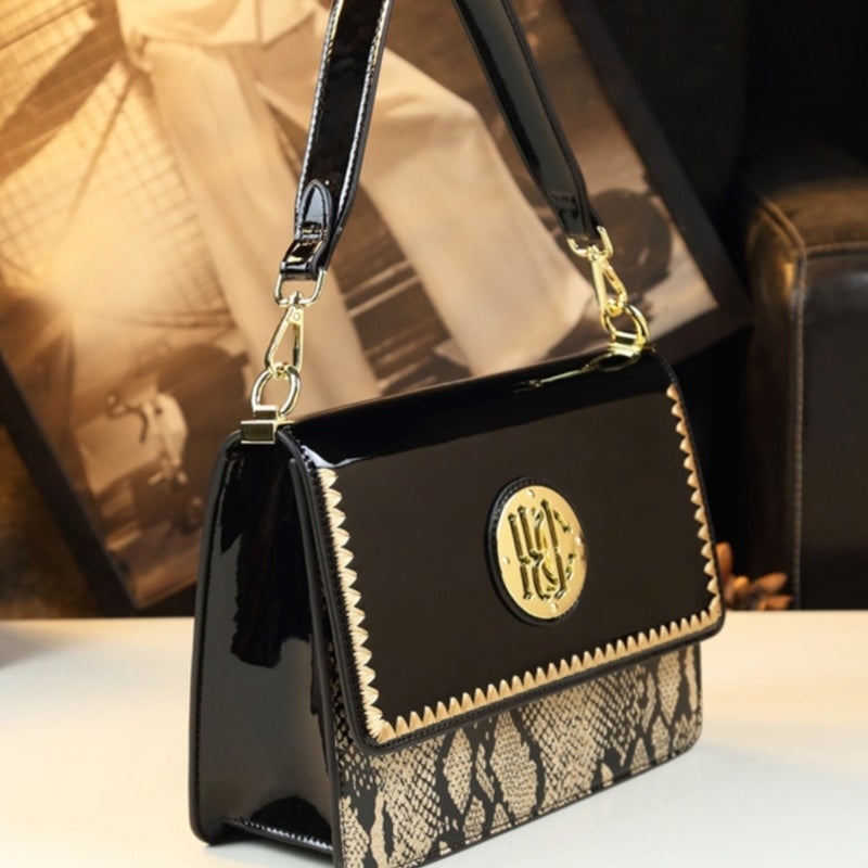 Baguette Underarm Bag Model Single Shoulder Crossbody Handbag For Middle-Aged Mothers Shiny Leather Women'S Bag Trendy Retro - Image 2