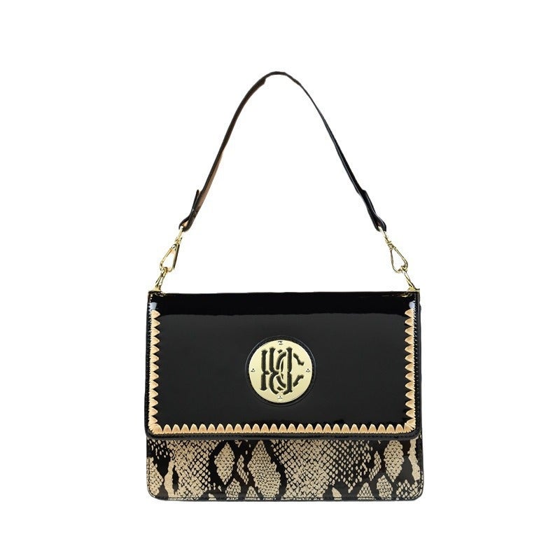 Baguette Underarm Bag Model Single Shoulder Crossbody Handbag For Middle-Aged Mothers Shiny Leather Women'S Bag Trendy Retro - Image 5