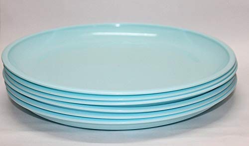 Everbuy Plastic Microwave Safe & Unbreakable Round Full Plates (Multi Color), Set of 12 - Image 5