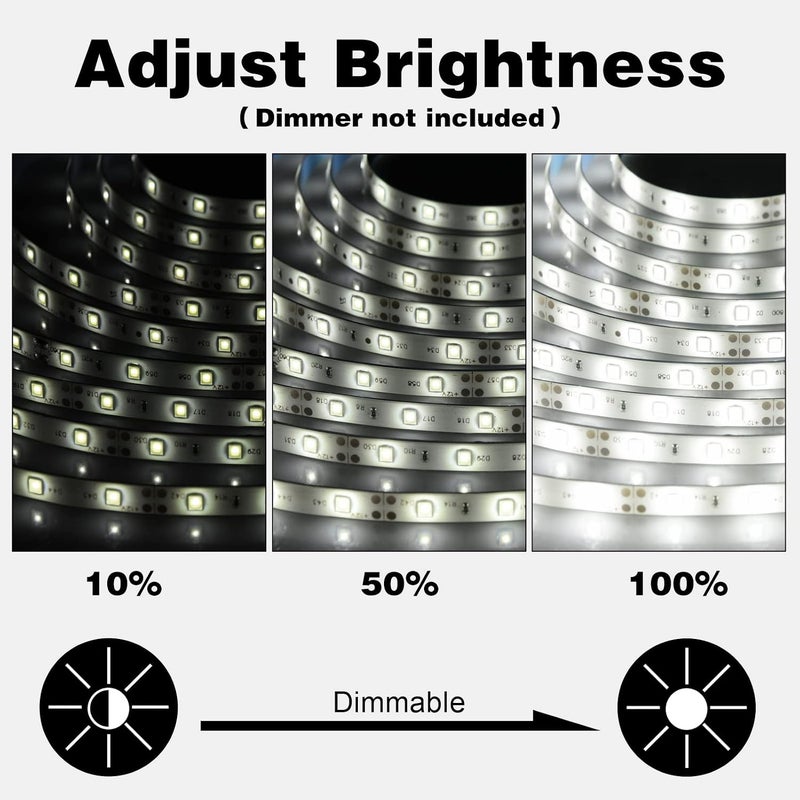 Meridian Flexible SMD 5050 LED Strip Light - 5M, 12V, Cool White CT - Image 3