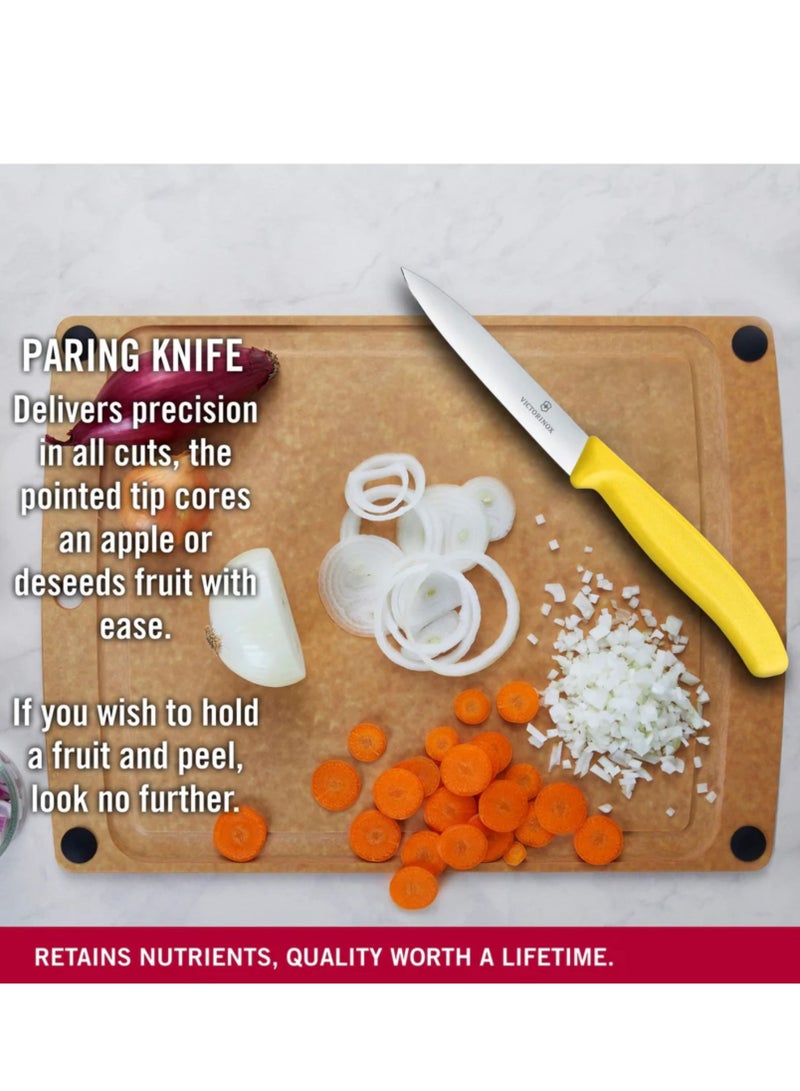 VICTORINOX KITCHEN Victorinox Swiss Classic Paring 4" straight Spear Point Blade 5/8" Width at Handle Yellow  - Image 5