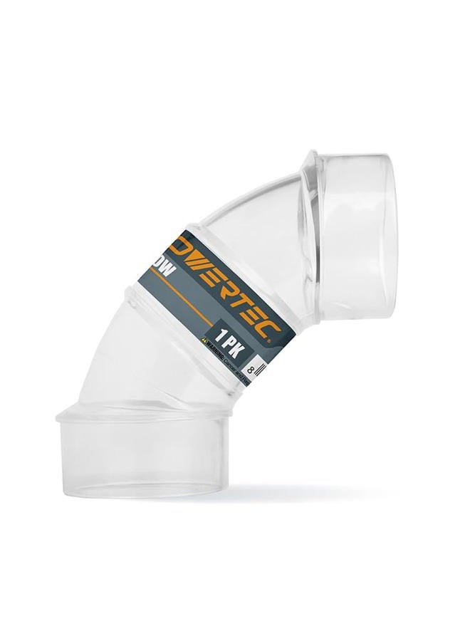 POWERTEC 70336V 2-1/2" OD 90 Degree Elbow - ABS Plastic Dust Collector Connector (Clear) - Image 1