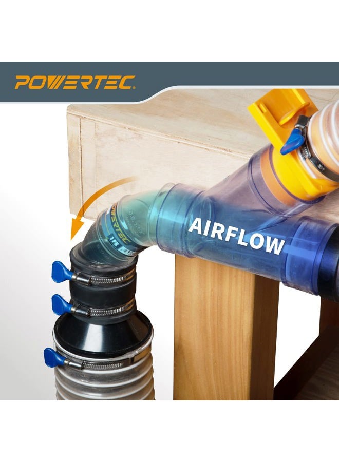 POWERTEC 70336V 2-1/2" OD 90 Degree Elbow - ABS Plastic Dust Collector Connector (Clear) - Image 2
