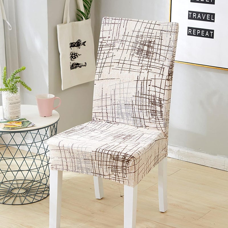 2PCS Dining Chair Covers with Printed Patterns Polyester Stretch Dining Room Chair Slipcovers Removable Available Chair Covers for Kitchen、Banquet、Hotel and Party(Leisure Time) - Image 2