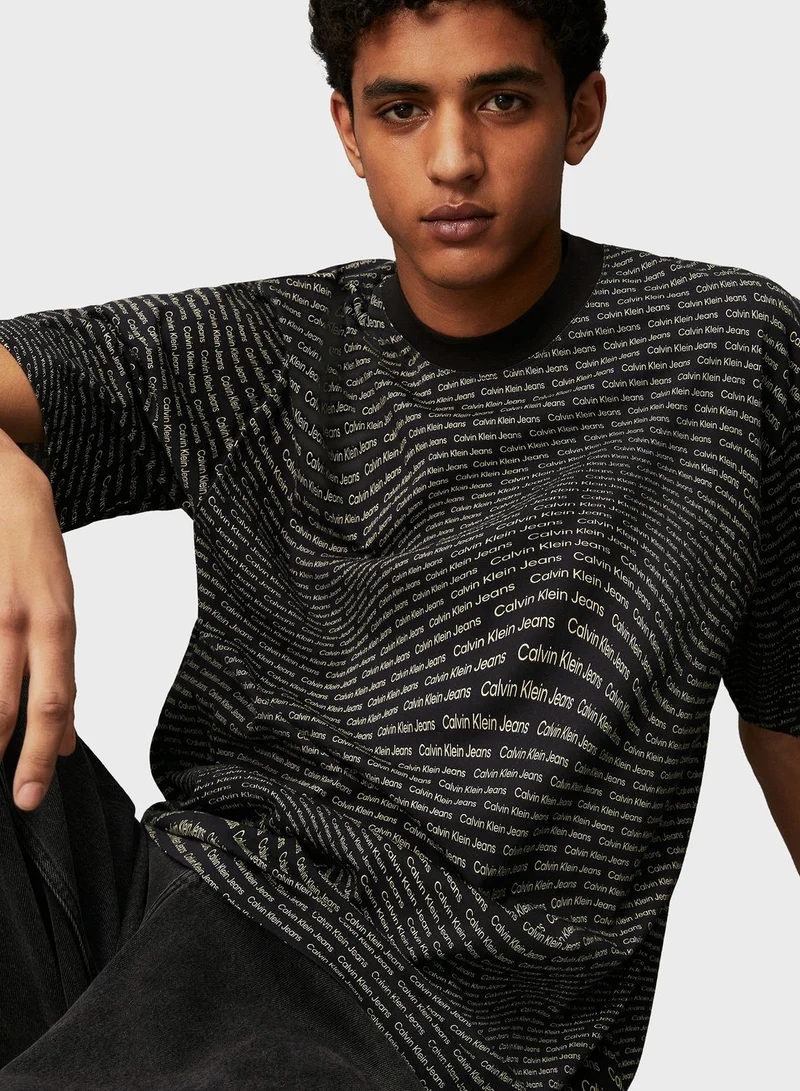 Calvin Klein Jeans Logo Warp Aop T-Shirt