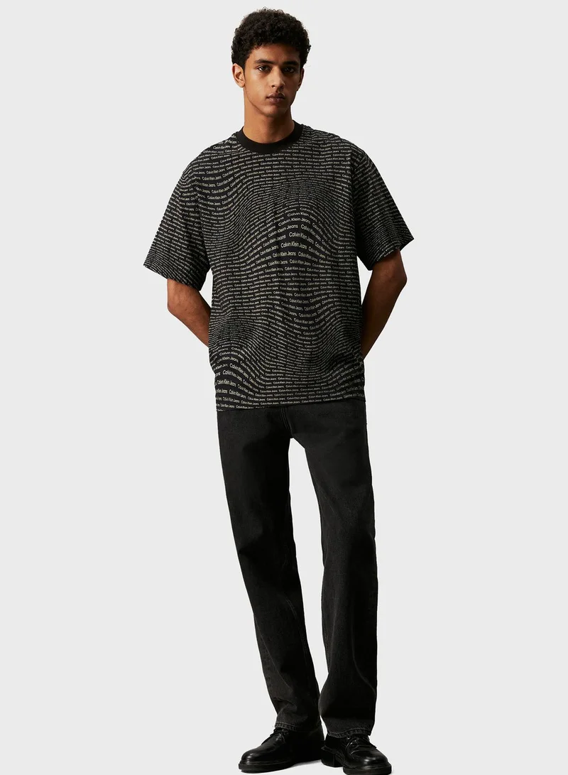 Calvin Klein Jeans Logo Warp Aop T-Shirt