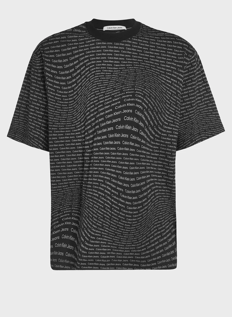 Calvin Klein Jeans Logo Warp Aop T-Shirt