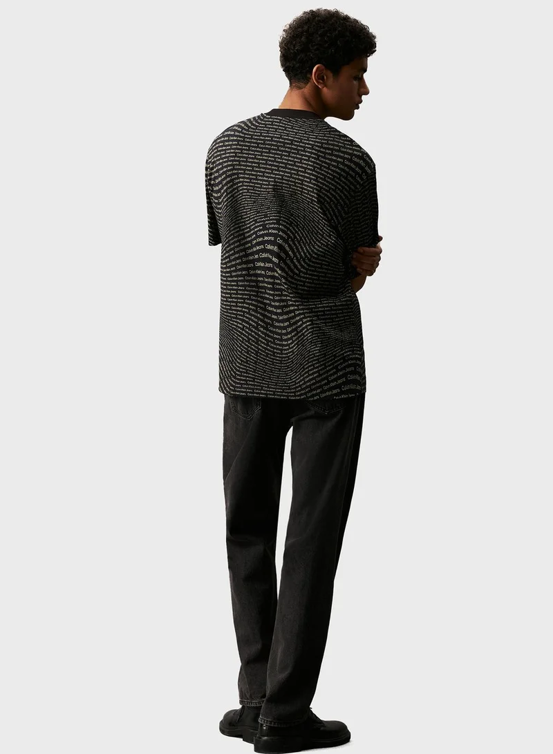 Calvin Klein Jeans Logo Warp Aop T-Shirt