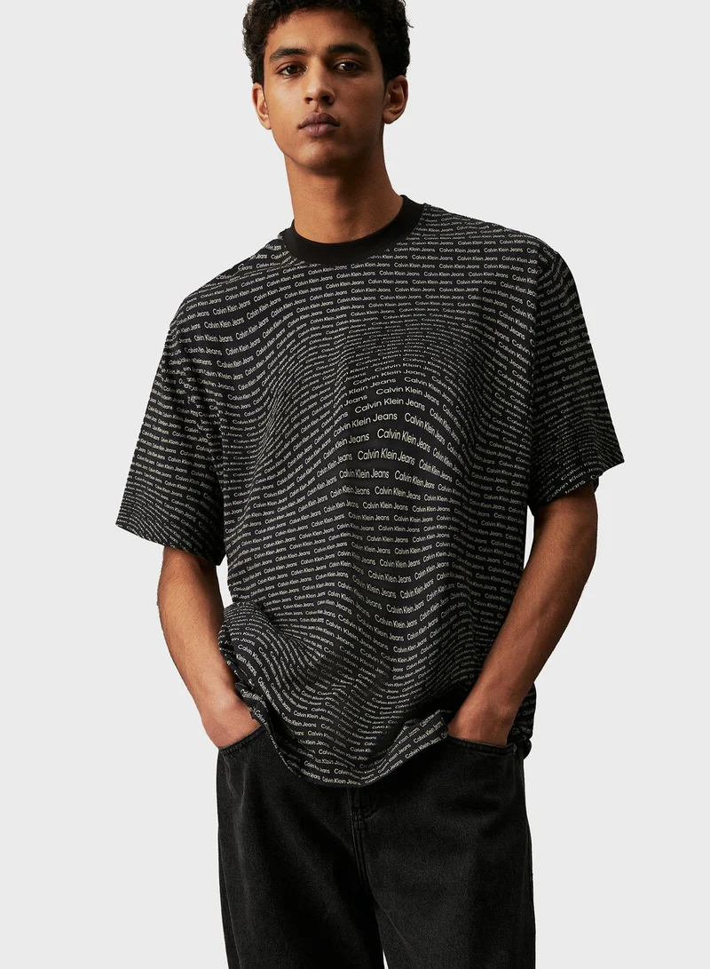 Calvin Klein Jeans Logo Warp Aop T-Shirt