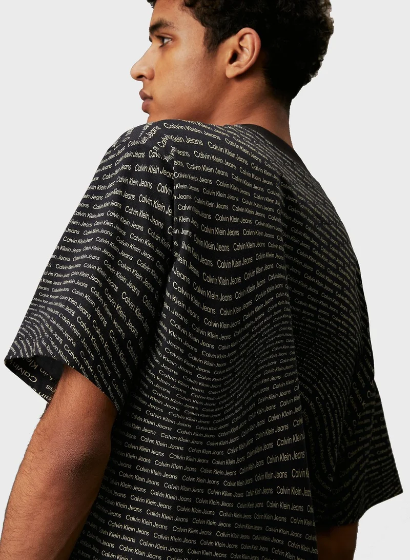 Calvin Klein Jeans Logo Warp Aop T-Shirt