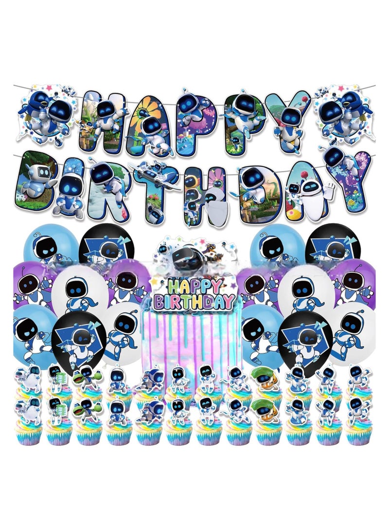 Astro Bot Astro's Playroom Theme Birthday Decorations Include Birthday Banner Cake Toppers Balloons
