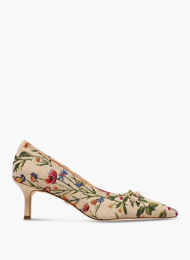 Celeste Women's Floral Print Slip-On Pumps with Stiletto Heels