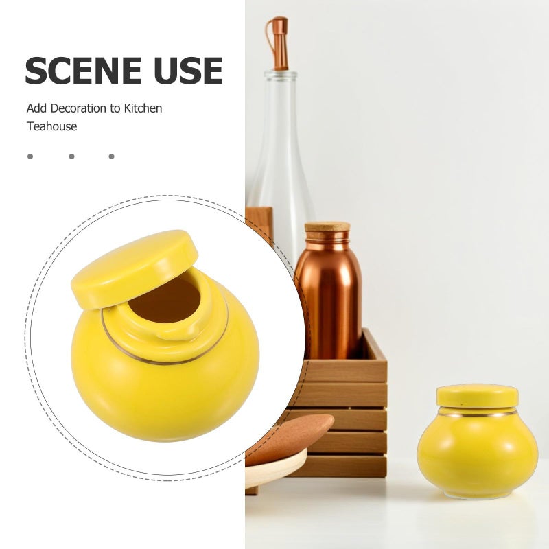 Ceramic Airtight Tea Canister 800ml Porcelain Chinese Style Storage Jar For Coffee Spices - Image 4