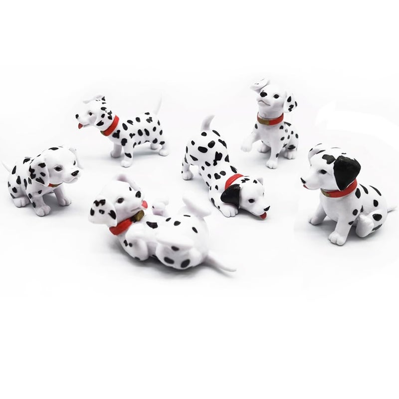 DOYIFun 6pcs Mini Dog Figure Cake Toppers  Fairy Garden Miniature Dog Figurines Fairy Garden Miniature Moss Landscape DIY Terrarium Crafts Ornament(Dalmatian) - Image 1