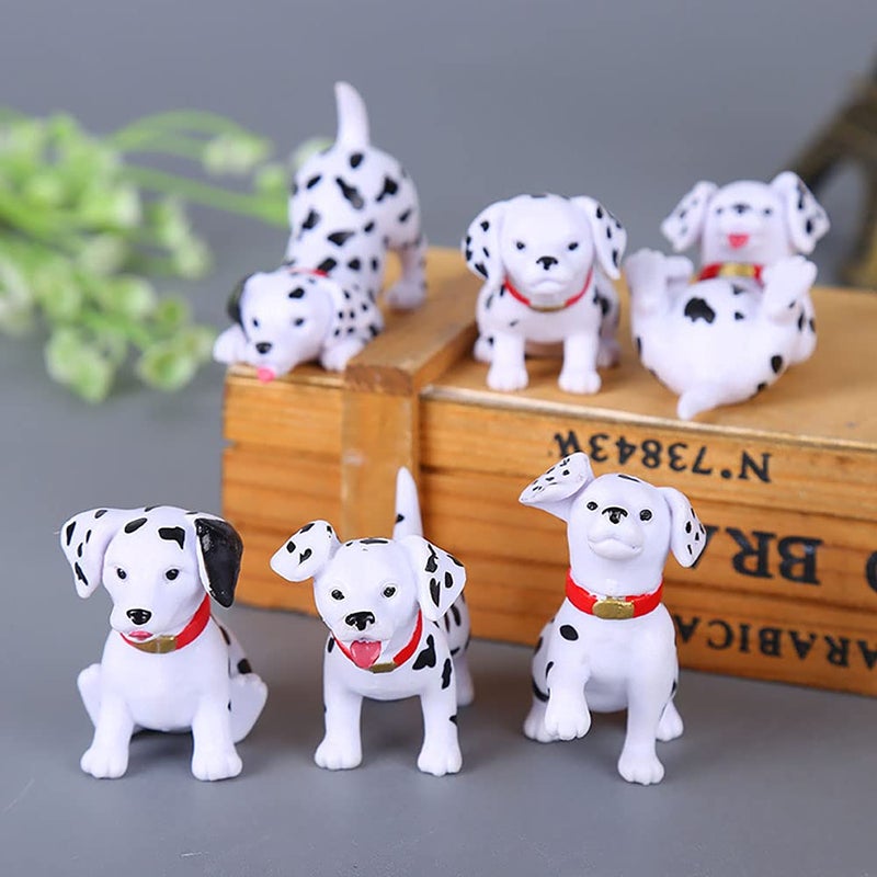 DOYIFun 6pcs Mini Dog Figure Cake Toppers  Fairy Garden Miniature Dog Figurines Fairy Garden Miniature Moss Landscape DIY Terrarium Crafts Ornament(Dalmatian) - Image 2