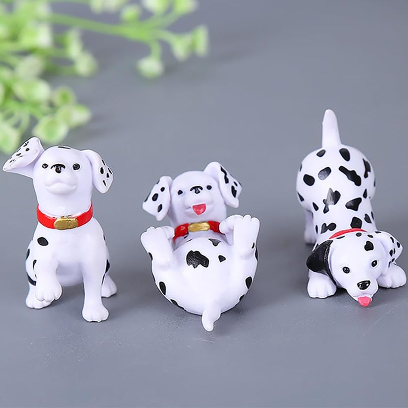 DOYIFun 6pcs Mini Dog Figure Cake Toppers  Fairy Garden Miniature Dog Figurines Fairy Garden Miniature Moss Landscape DIY Terrarium Crafts Ornament(Dalmatian) - Image 4