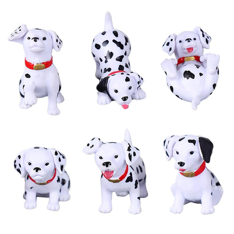 DOYIFun 6pcs Mini Dog Figure Cake Toppers  Fairy Garden Miniature Dog Figurines Fairy Garden Miniature Moss Landscape DIY Terrarium Crafts Ornament(Dalmatian) - Image 3