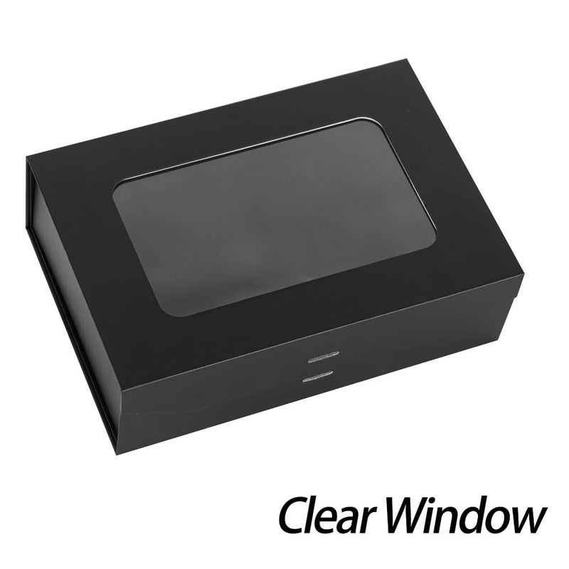 PLINJOY Black Gift Box for Presents with Ribbon 10.8x7.5x3.5 Inches Clear Gift Box with Window Magnetic Closure Gift Boxes with Lids - Image 4