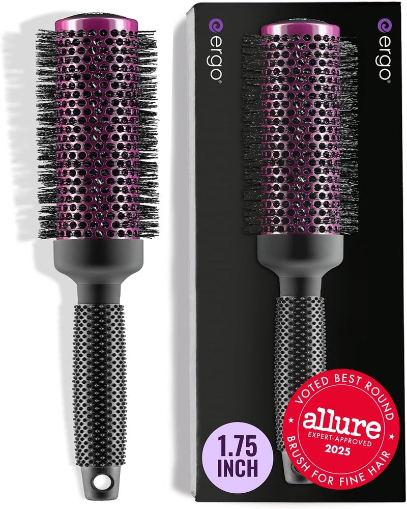 ERGO Super Gentle Round Hair Brush for Blow Out - Salon Quality Salon Brushes for Women - Volumizing Blowout Brush - Wet & Dry Use - ERG43: 1.75 - Image 1