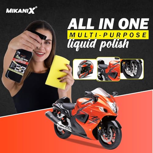 MIKANIX Combo Of Chain Lubricant + Cleaner + Motocycle & Car Polish With Cleaning Brush Cleans Shines & Protects Your Bike Chain | Car Interior & Exterior Cleaning (550 ml) (Pack of 4) - Image 2