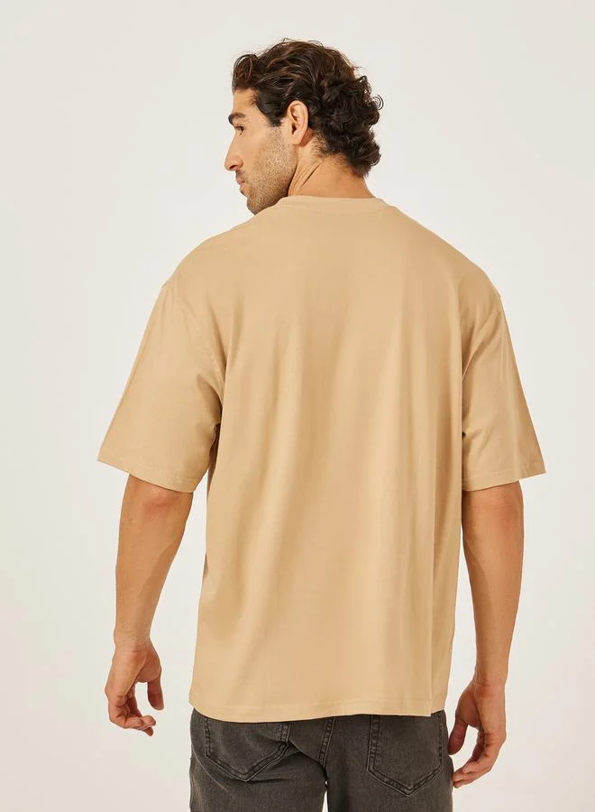Styli Minimal Graphic Print Oversized Pure Cotton T-Shirt