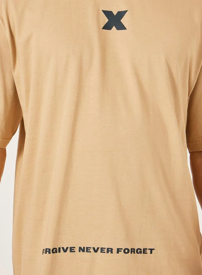 Styli Minimal Graphic Print Oversized Pure Cotton T-Shirt