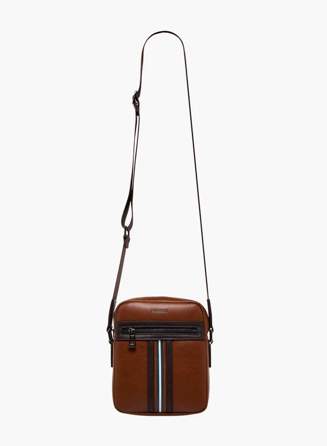 دوتشيني Striped Crossbody Bag with Adjustable Strap