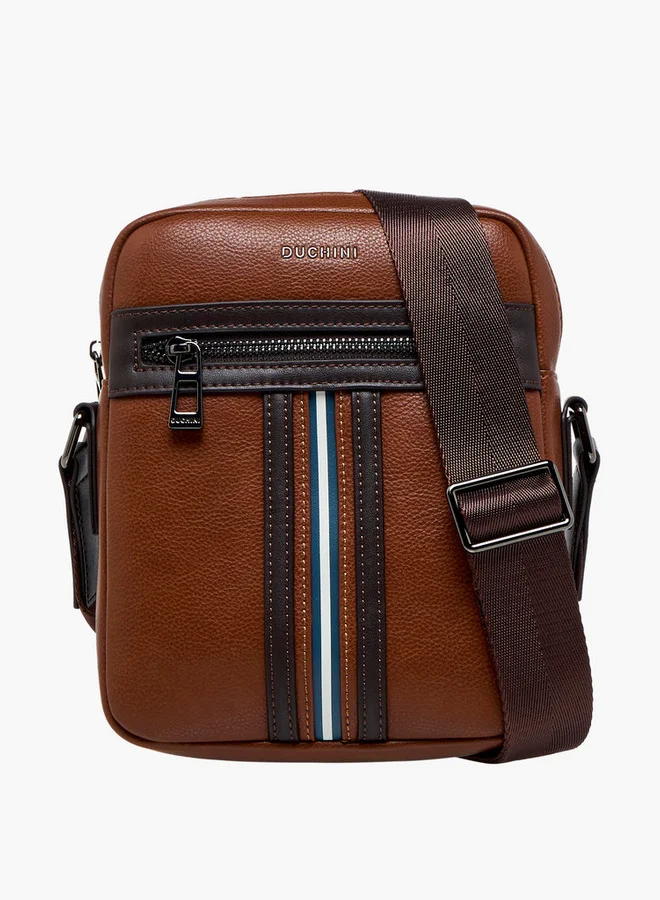 دوتشيني Striped Crossbody Bag with Adjustable Strap